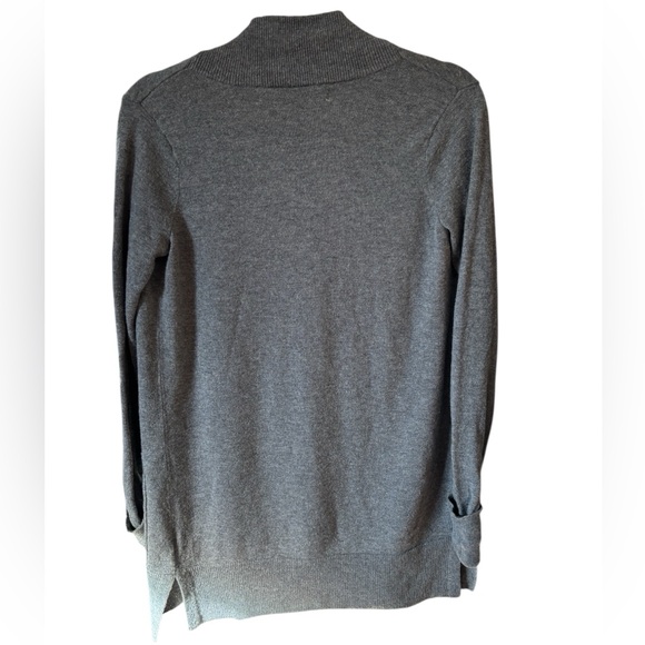 Max Studio Merino Wool Blend Open Front Cardigan XS Gray Pockets Grey Classic - Picture 3 of 10